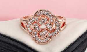 Anillo de Diamante Moissanita con Corte Redondo Original en Plata 925 con Diseño de Nudo Único para Mujer, Chapado en Oro, Joyería de Fiesta, Regalo para Esposas - Product Image 3