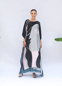 Nuevo Estilo Ecológico, Lavable, Estilo Boho, Tejido de Viscosa, Maxi, Color Sólido Natural, Cuello en V para Mujer, Talla Grande 6XL, Hecho a Medida, Perfecto para la Playa - Product Image 6