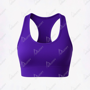 Sujetador deportivo Racerback para mujer, cómodo, transpirable, de alto soporte, cobertura completa para gimnasio, yoga, correr, ropa deportiva que absorbe la humedad. - Product Image 3