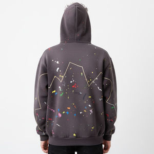 Sweat à capuche personnalisé Unfelt avec impression sérigraphique effet soleil, fermeture éclair intégrale, 100% coton, polaire haute densité, pour un look décontracté ou streetwear, unisexe. - Product Image 6