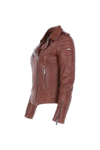 Lady's Vintage Style Sheep/Cow Genuine <b>Leather</b> <b>Jacket</b> with Zipper Closure Customized Logo Winter ODM Supply - Product Image 2