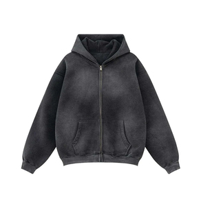 Dernier modèle Design de qualité supérieure Meilleure vente Sweats à capuche à fermeture éclair surdimensionnés délavés à l'acide Style de rue Sweats à capuche personnalisés à prix responsable - Product Image 1