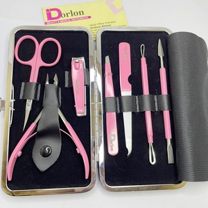Dorlon Kit de manucure professionnel en acier inoxydable pour ongles, outils roses, lime à ongles portable et durable, pince à épiler inclinée, lame tranchante - Product Image 3