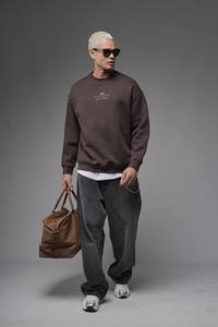 Sweat à Capuche à Col Rond Surdimensionné pour Hommes, Pull à Manches Longues, Streetwear, Mode Décontractée, Hiver, Doublure Polaire Chaude, Anti-Rides - Product Image 2