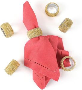 แหวนผ้าเช็ดปากลูกปัดพลาสติกแก้วทรงกลมขนาดใหญ่สำหรับตกแต่งงานปาร์ตี้โต๊ะรับประทานอาหารการชุมนุมของครอบครัวทุกวันการตกแต่งบนโต๊ะที่ยอดเยี่ยม - Product Image 1