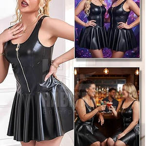 Vestido de Cuero para Mujer Hecho en Pakistán al por Mayor, Vestido de Cuero para Mujer de Ajuste Cómodo, Aspecto Elegante - Product Image 5