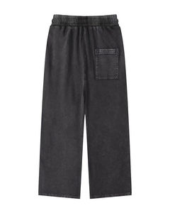 กางเกงวอร์มขากว้างของผู้ชายกางเกงวอร์มขากว้างทำจากผ้าเฟรนช์เทอร์รี่สไตล์วินเทจฟอกสี380gsm ตามสั่ง - Product Image 3