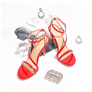 Cross-strap Sandals Zoris Premium Paper Stiletto <b>Heel</b> Formal Style OEM Ankle Strap 10 cm <b>Heel</b> Vibram PU Women <b>Shoes</b> From Vietnam - Product Image 2