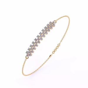 Moissanite Diamond Bracelet Elegant Diamond Accented Bangles en 18K amarillo Rosa pulsera de oro blanco - Product Image 1