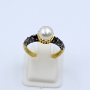 925แหวนเงินสเตอร์ลิงแหวนประดับมุกธรรมชาติแบบเรียบวงแหวนตั้งค่าแบบเหลี่ยมเพชรพลอย - Product Image 4