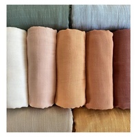 Vente chaude GOTS certifié 100% coton biologique unisexe bébé couverture solide Plaid tricoté Double couche Ultra doux mousseline nouveau-nés