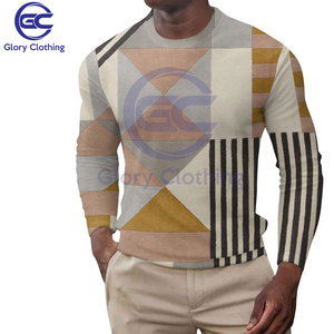 บุรุษเสื้อยืดฤดูใบไม้ร่วงและฤดูหนาวลายสก๊อตพิมพ์ขนาดที่กําหนดเองรอบคอแขนยาว Bottoming เสื้อเชิ้ตผู้ชาย - Product Image 4