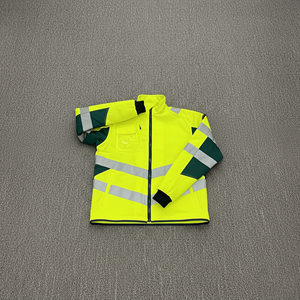 Custom ANSI Class 2 Waterproof LED Flash Reflective Safety Jacket Custom Logo Zipper High Visibility <b>Fluorescent</b> Green - Product Image 5