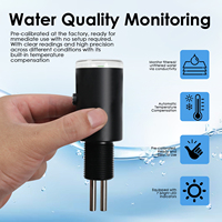 Indicateur de conductivité de l'eau compact avec 7 lumières LED pré-calibré 0 à 90us par cm Range Conductivity Meter Water Monitoring
