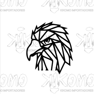 Tableau géométrique en MDF noir avec oiseaux et aigles - Product Image 1