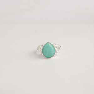 Amazonite Oval Cut Heart <b>Ring</b> 925 Sterling Silver IGI Certified 1.40 Carat Gemstone Handmade Elegant Gift for Women - Product Image 5