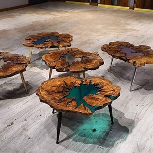 CUISINE FABRIQUÉE RÉSINE et BOIS Meilleure qualité Mobilier de maison de luxe Bois de noyer massif Restaurant Salle à manger Café Rivière Cuisine - Product Image 1