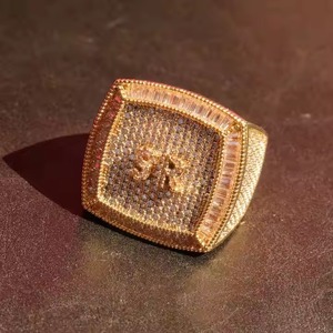 Excellent Quality 925 Sterling Silver <b>Ring</b> With Lab Grown Diamond <b>Iced</b> Out 26 Letters Hip Hop Band <b>Ring</b> for Special Occasion - Product Image 1