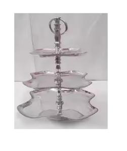 Soporte de pastel de alta calidad de 2 niveles Soporte de pastel de taza de hierro de acabado dorado El mejor diseño para uso en fiestas Todas las funciones - Product Image 1