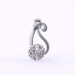 Boucles d'oreilles Elegance pour femmes avec diamants floraux 14K/18K solide jaune blanc or rose VVS-VS diamant cultivé en laboratoire - Product Image 3