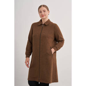 Cárdigan Largo de Lana Bordado con Botones, Estampado Informal para Otoño e Invierno - Product Image 2