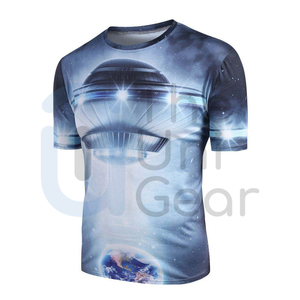 T-shirts de sport pour hommes en coton 100% de haute qualité, tricotés, surdimensionnés, lourds, avec logo personnalisé imprimé, écologiques, vente en gros - Product Image 3