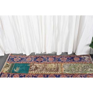 พรมขนแกะสีเขียวน้ำเงินสไตล์โบฮีเมียน1.9 x 4.9ft แบบตุรกีผืนใหญ่ทรงสี่เหลี่ยมผืนผ้าลวดลายนามธรรมสำหรับด้านหลังเป็นยางสำหรับห้องนอน - Product Image 2