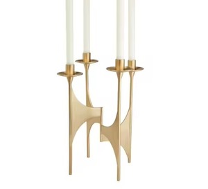 Vente de luxe en laiton métal bougeoir mariage maison hôtel décoration pièce maîtresse chevet métal fer bougeoir support bâton - Product Image 5