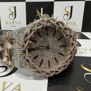 Reloj Mecánico de Lujo para Hombre, Chapado en Oro, con Diamantes Moissanite VVS, Esfera de Cristal de Zafiro y Tourbillon - Product Image 6