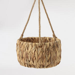 Panier suspendu en jacinthe d'eau, support de plante, panier artisanal pour plantes, pots suspendus - Product Image 1