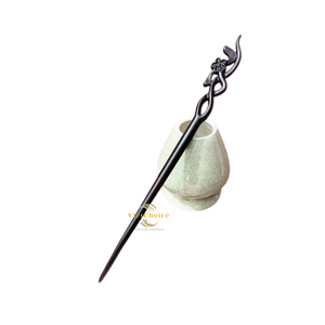 Pasador de pelo decorativo de madera hecho a mano con madera maciza para peinados de moño y chignon. - Product Image 2