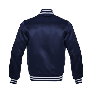 Cazadora bomber de satén de alto brillo con puños acanalados y detalles florales bordados para una ropa de calle atrevida y elegante hecha en Pakistán - Product Image 2