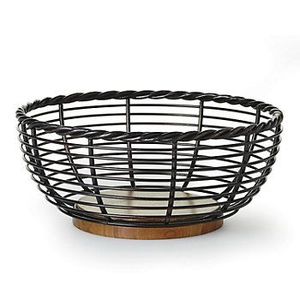 Metal redondo con curvas de alta calidad decoración del hogar Frutero de mimbre superventas frutero negro mate - Product Image 3