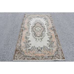 Vintage Turkish <b>Rug</b> Large Area 3.9 X 6.7ft Classic Brown Beige Wool Material Latex Patchwork for Hallway Rectangle <b>Bedside</b> <b>Rug</b> - Product Image 1