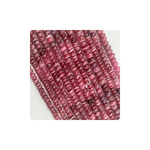 Hermosas cuentas de Rondelle lisas de rubí rellenas de vidrio, tamaño de 5mm, aproximadamente 14 pulgadas, hebra de vidrio de rubí rellenas de cuentas lisas - Product Image 4