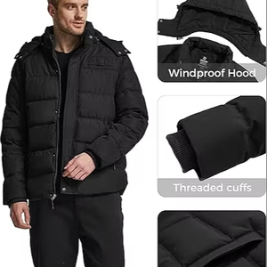 Chaquetas de burbuja de invierno para hombre de gran oferta, último diseño con cuello levantado y logotipo frontal fabricado en Pakistán - Product Image 1