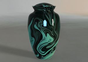 Haute qualité Style américain vert marron marbre Texture adulte crémation urne bois en laiton pour cendres et animaux de compagnie vient sac en velours gratuit - Product Image 6