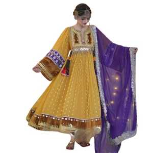 Vestido Kuchi afgano de la mejor calidad al por mayor vestido Banjara tradicional bordado decoración de encaje tela personalizada botón sólido - Product Image 1