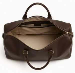 <b>Mens</b> Genuine <b>Leather</b> Luxury Foldable Duffle <b>Bag</b> <b>Brown</b> Weekender Travel Overnight Luggage Gym Sports Tote Carry on Large Vintage - Product Image 4