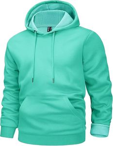 เสื้อฮู้ดสวมหัวแบบสวมหัวสำหรับผู้ชายผ้าฟลีซผ้าฝ้าย100% ระบายอากาศเป็นมิตรกับสิ่งแวดล้อมกันลมทรงหลวมพอดีตัวฤดูหนาว - Product Image 5