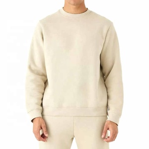 Conjunto Deportivo para Hombre, Sudadera de Cuello Redondo y Pantalones Jogger de Algodón Beige, Color Sólido, Manga Larga, Estilo Casual para Otoño, Corte Regular - Product Image 2