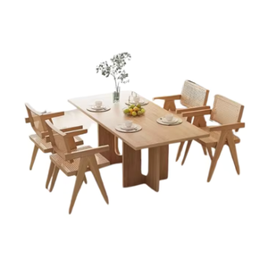 Ensemble de table à manger en bois de teck Ensemble de restaurant pour salle à manger de jardin et meubles de restaurant Usine directe d'Indonésie - Product Image 4