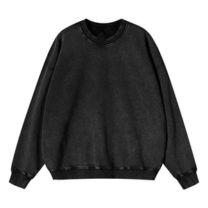 Sudaderas Básicas para Hombre, 100% Algodón, 380 GSM, Lavado Ácido, Estilo Vintage, Cuello Redondo, Personalizables, Económicas, Venta al Por Mayor - Product Image 5