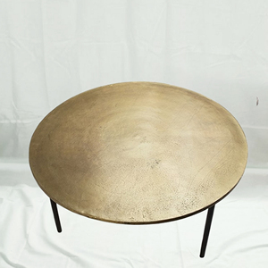 Precio al por mayor de fábrica Marco de metal negro Mesa de centro redonda Muebles de sala de estar modernos Mesa de centro - Product Image 5