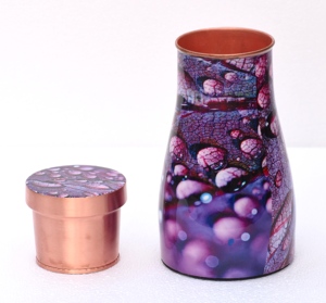 New Design Printed Bedside Bottle Bedside Carafe Bedroom <b>Jar</b> With Inbuilt Copper Glass Vessel . - Product Image 6