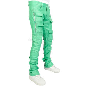 Pantalon en cuir pour homme, coupe slim, tendance, élégant, décontracté, streetwear, confortable, tenue stylée - Product Image 2