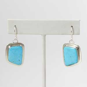 Juego de pendientes colgantes de gancho francés Plata de ley chapada en oro Natural Kingman turquesa PIEDRA DE Arizona hermoso colgante de aniversario - Product Image 2