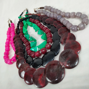 Conjunto de collar y pulsera con cuentas de resina hecho a mano, joyería de fiesta de rubí indio único, gran regalo, Idea de cristianos, venta al por mayor - Product Image 1