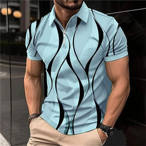 Polo para Hombre de 220g, Mezcla de Poliéster/Algodón, Tinte Liso, Ligero, Transpirable, Talla Grande, Corte Holgado, Diseño Sólido con Logotipo, Gran Venta - Product Image 4