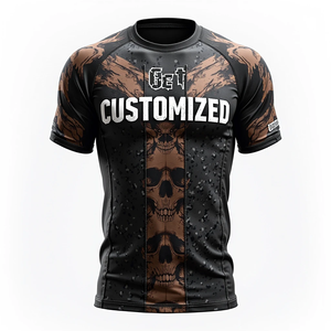 BJJ Rash Guard Custom MMA Sublimado Combate Deportes Gimnasio Entrenamiento Rendimiento Atlético Entrenamiento Tela transpirable - Product Image 5